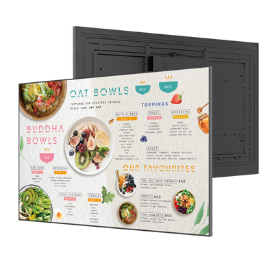 Quality 43Inch Digital Menu Boards Wall Mounted Advertising Screen 1000Nits factory