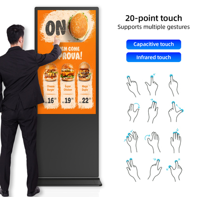 Quality Lcd Android Touchscreen Capacitive Digital Signage Standing Indoor Ultra Thin 55" factory