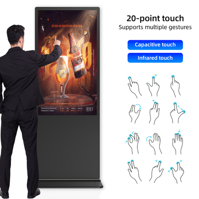 Quality Ultra Bright Digital Capacitive Touch Display Floor Standing 260–450 cd/m2 factory