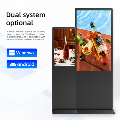 Quality 55" Floor Standing LCD Digital Signage With Infrared Touch Android 11 OS factory