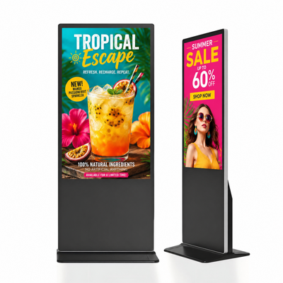 Kualitas 55 Inch Floor Stand Digital Signage Dan Display Untuk Periklanan Cerdas Ritel pabrik