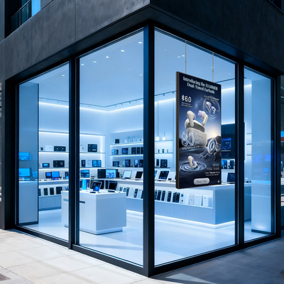 गुणवत्ता 55 इंच अल्ट्रा हाई ब्राइट विंडो डिस्प्ले डिजिटल एलसीडी विज्ञापन स्क्रीन का सामना करना पड़ता है कारखाना