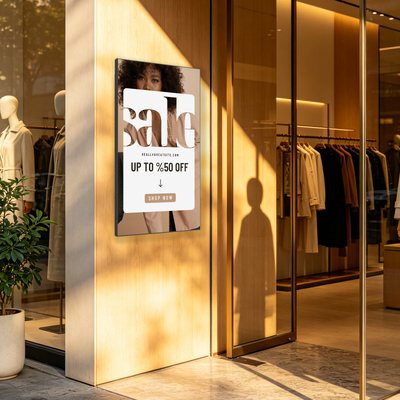 คุณภาพ 4K Window Digital Signage Display พร้อม USB Cloud Remote Publishing จอจอ LCD โรงงาน