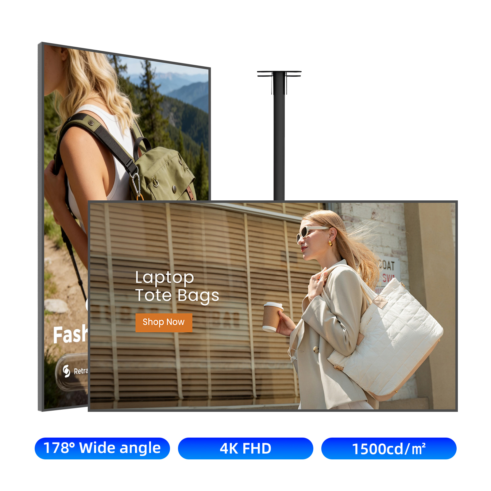 86" 4K UHD LCD Display Digital Signage 24/7 Operation For Indoor