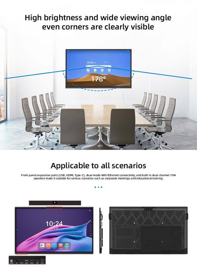 110 Inch 4K Interactive Smart Board Touchscreen Whiteboard for ...